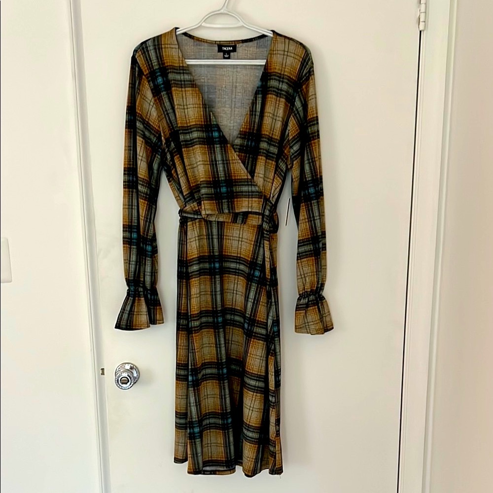 Tart Women's Plaid Wrap Dress - Brown and Black